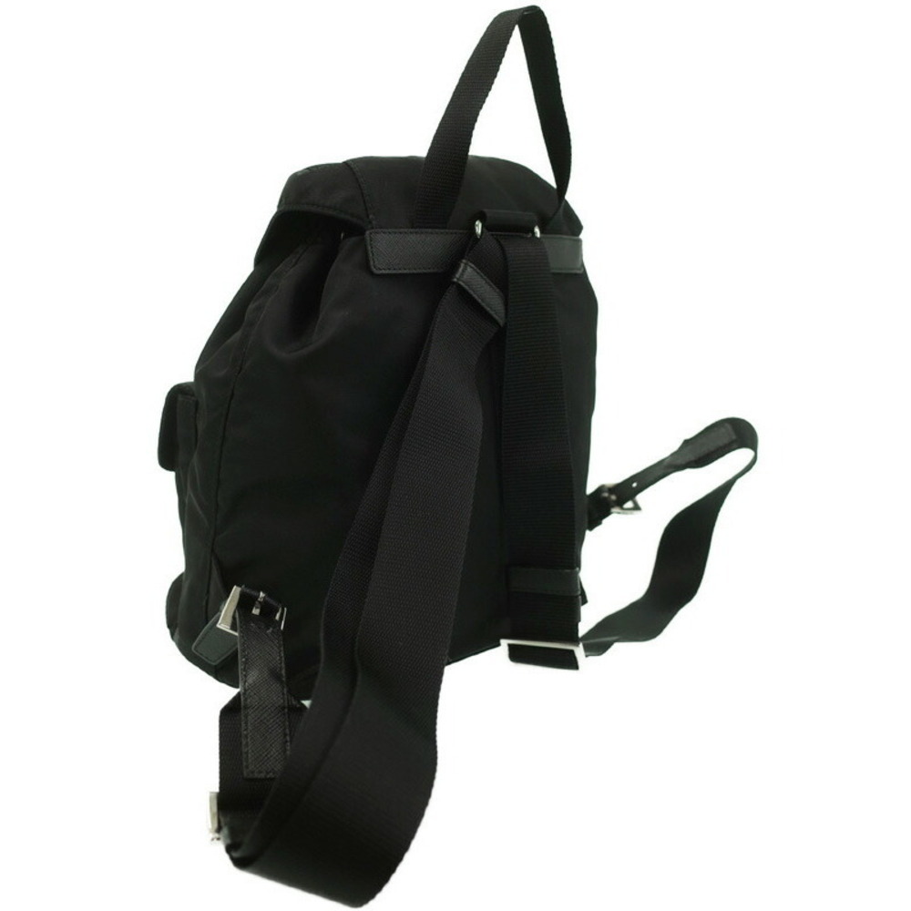 Prada Daybag Backpack Two Rucksack Black Pocket Tessuto